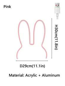 Nordischer Stil süßer Hase-Ohren Nachtlicht, LED Softlicht Schlafzimmer Nachttischlampe, dimmbar per Knopfdruck, verspieltes Design, gemütliche Tischdekoration für Kinderzimmer, Steckdosenlampe, Innenraum Stimmungslicht - 1 Stück