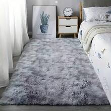 Soft Plush Tie Dyed Bedroom Mat - Comfortable Gray Carpet, Hand Washable Polyester Blend, Perfect For Indoor/Outdoor Use, Adding Warm And Comfortable Floor Coverings To Any Space | Modern Decorative Accessories | Durable Floor Mats, Bedroom Carpets - Light Grey - View 3