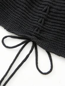 JIANHU V领长袖西式毛领边开衫