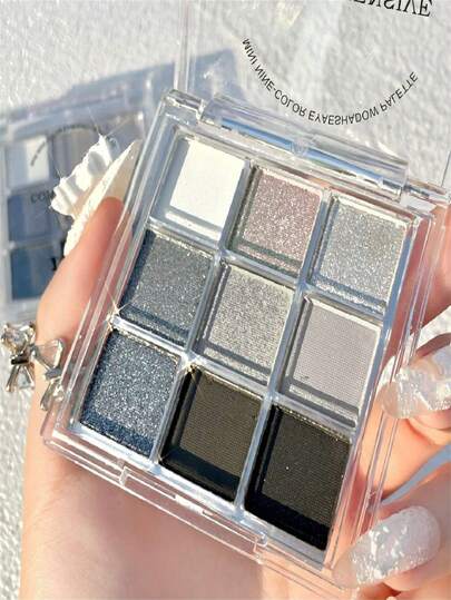 9-Color Eyeshadow Palette, 1pc Long-Wearing Waterproof Eye Makeup Product