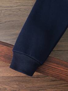 Young Girl Numeric Pattern Warm Sweatshirt - Royal Blue - View 5