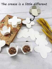 巧克力纸包装、巧克力/糖果托、花形折叠纸包装、纸杯蛋糕衬垫、松露包装、巧克力杯衬垫、糖果甜点杯、松饼、情人节、婚礼派对、生日派对 - 彩色 - 查看 13