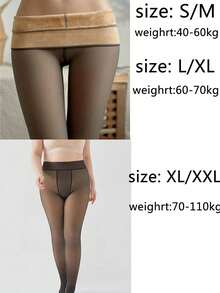 220克加厚保暖紧身裤，女士高腰半透明修身保暖裤，舒适保暖 - 彩色 - 查看 7