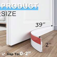 ALQD 2 Pack Under Door Draft Stopper, 39 Premium Door Sweep Seal Strip Door Weather Stripping, Save & Easy Instal Sound Proof Bottom Seal - Keeping Out Cold/Hot & Noise - White - View 9