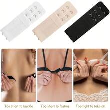 3/6/9件装加大码可调节弹性文胸延长带，2排3扣长款文胸后背夹，舒适文胸延长带，适合日常穿着和换季服装调整 - 彩色 - 查看 7