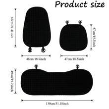 1pc Plush Car Seat Cushion, Soft Anti-Slip Comfortable Half-Covered Seat Pad Protector, Suitable For Autumn/Winter - Black - View 8