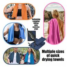 1 peça Toalha de secagem rápida para esportes ao ar livre, absorvente de suor, macia e de secagem rápida, toalha de praia de microfibra, toalha de viagem compacta e macia, toalha leve para adultos, toalha esportiva absorvente de suor, toalha de ioga, toalha de fitness, toalha absorvente de suor para viagens, ioga, praia, banho, natação, caminhada, escalada, fitness, mochila, piqueniques, piscinas, camping, itens essenciais de praia ou qualquer outro esporte