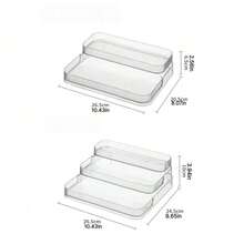 1 pièce Organisateur de maquillage de bureau élégant et transparent, boîte de rangement multi-couches convenant pour la coiffeuse, peut exposer les parfums et les soins de la peau