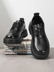 بوت رجالي جديد لخريف 2025، بوت جلدية كاجوال متعددة الاستخدامات، بوت عمل رسمية بتصميم أصابع مستديرة باللون الأسود