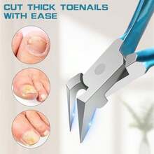 Professional Stainless Steel Ingrown Toenail Clipper - Straight Blade Wide Jaw Cutter For Thick Nails, Podiatry-Grade Pedicure Tool For Home Use & Diabetic Foot Care - 藍色 - 查看 4