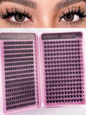 448pcs/32 Pairs Cartoon Style False Eyelash Clusters, Anime Style False Eyelash Clusters, Natural Makeup Effect False Eyelashes, Fairy Style False Eyelash Clusters, Suitable For Beginners, Convenient To Carry, Reusable, Suitable For Outings, Vacations, Daily Makeup, Cosplay, Full Makeup And Daily Wear