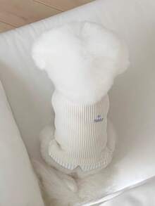 1pc Embroidered Pet Clothes, Dog/Cat Patchwork T-Shirt, Warm & Comfortable Undershirt Suitable For Small/Medium Dogs And Cats - Multicolor - View 17