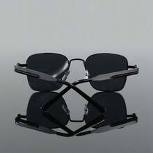 Silver Frame Gray Piece Men Eyeglasses - Silver Frame Gray Sheet - View 6