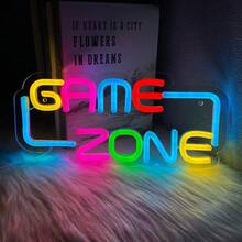 Papan Neon Zona Permainan, Papan Neon Permainan untuk Dekorasi Ruang Permainan - Papan Neon Permainan LED untuk Dekorasi Kamar Remaja Laki-laki, Dekorasi Dinding Gamer - Hadiah Gamer Terbaik untuk Anak Laki-laki, Anak-anak, Catu Daya USB Dapat Digunakan Kembali, Mudah Dipasang. - cahaya polikromatik - View 6