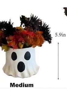 1 szt. Doniczka z motywem ducha na Halloween, straszny wazon z duchem, stojak ekspozycyjny do dekoracji wnętrz i na zewnątrz