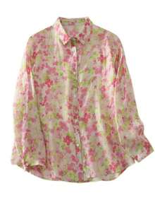 Women's Casual Loose Allover Print Shirt For Vacation Pink Spring - Pink - View 4