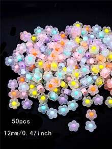 50pcs 8mm Round Transparent Acrylic Beads Loose Spacer Beads For Jewelry Making DIY Handmade Accessories
