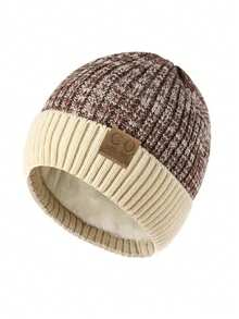 5-Color Options Men's Knit Beanie - Navy Blue & White Striped Winter Hat, Thermal Lined Thick Warm Ear Protection, Soft Fluffy Lining, Washable Cold-Proof Cap, Knitted Headwear, Ribbed Texture, Stitching, Casual Outfit Winter Warm