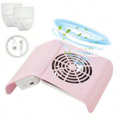 Nail Duster Collector, Nail Dust Collector For Acrylic Nails, Nail Dust Fan Nail Cleaner For Manicure - Nail Vacuum Cleaner Powerful Dust Extractor With Nail Arm Rest Pad