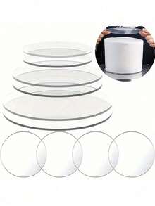 1pc Acrylic Round Cake Stand, 4/6/8/10 Inch Clear Plastic Round Cake Display Riser, Acrylic Cake Stand, Ideal For DIY Projects, Crafts, Cake Making, Desserts And Decorative Accessories, Blank DIY Crafts, Suitable For Valentine's Day, Mother's Day, Wedding, Birthday Party, Christmas And More