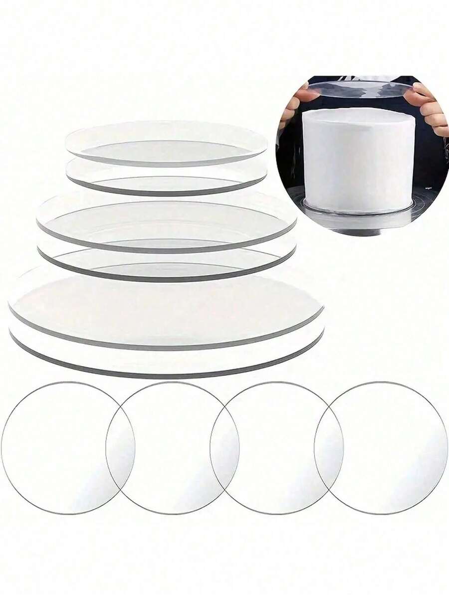 1pc Acrylic Round Cake Stand, 4/6/8/10 Inch Clear Plastic Round Cake Display Riser, Acrylic Cake Stand, Ideal For DIY Projects, Crafts, Cake Making, Desserts And Decorative Accessories, Blank DIY Crafts, Suitable For Valentine's Day, Mother's Day, Wedding, Birthday Party, Christmas And More