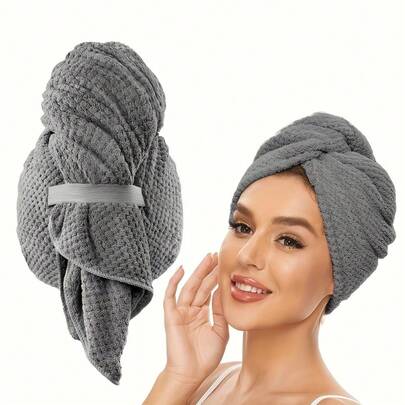 1pc Quick-Dry Microfiber Hair Towel Wrap For Women - Super Absorbent Curl Enhancing Headscarf, Unscented Hair Drying Accessory For Home & Bathroom Use, Hair Wrap Towel, Cozy Headscarf, High Absorbency