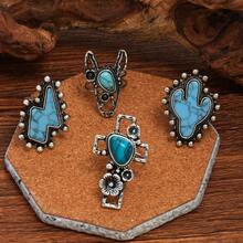 Accessories Western Turquoise Bohemian Ring