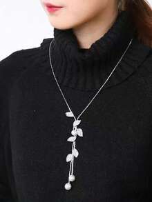 1pc European & American Niche Versatile Autumn/Winter Sweater Chain Necklace For Women, Suitable For Formal Events, Holidays, And Daily Wear - Necklace - View 1