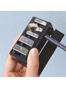 Temperamatite per trucco con 5 fori/fori doppi, temperamatite professionale per cosmetici per matita sopracciglia, eyeliner, matita labbra, strumento per il trucco universale con lama per forniture per ufficio, scuola e uso domestico (fori di diverse dimensioni)