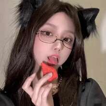 Fashion Women's Retro Frameless Half-Frame Costume Props Glasses, Party Accessories, Frameless, Anime Decorative Glasses, Live Streaming Props Glasses, Anime Cosplay Glasses, Ideal Gift Choice - 黑色 - 查看 5