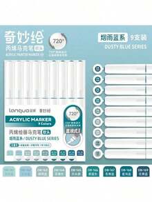 Juego de 9 colores de rotuladores acrílicos Languo, punta suave de gran capacidad, tonos de piel minimalistas tipo macarrón, gris, marrón, coloridos, bolígrafos de color negro, lápices de colores para dibujar personajes de dibujos animados para estudiantes, pinceles de arte DIY para grafiti y pintura, aptos para piedra, vidrio, cerámica, metal y otros materiales, disponibles en 45/126/171 colores