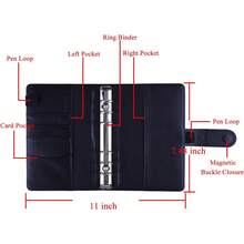 Antner A6 Budget Binder With Zipper Cash Envelopes Money Organizer & Budgeting, PU Leather Budget Planner Money Saving Binder With Cash Stuffing Envelopes & Labels Home Office Travel, Black2025 - Purple - View 11