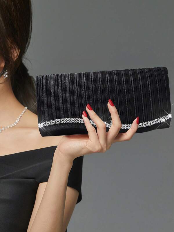 Rhinestone Clutch Purses For Women Purses And Satin Handbags Formal Wedding Party Prom Purse Money Bags Mini 1PC