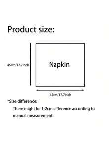 Set Of 6 Curve And Raw Edge Napkins Cloth 45*45cm/17.7*17.7inch Romantic Table Decor Premium Finish Formal Dinner Breakfast Or Coffee Time Parties Christmas Celebration Cafes Or Bakeries All-Season Table Setting Accessory Picnics Or Barbecues