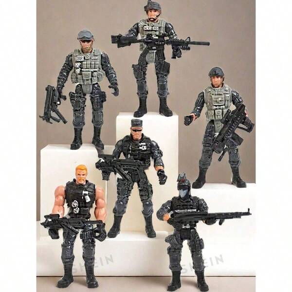 Realistic Military Action Figures Set, 1:32 Scale Soldier Model Toys For Kids & Collectors, WWII/Modern Miniature Figurines With Weapons Accessories Realistic Military Soldier Figurines, 1:48 Scale Action Figures With Detachable Weapons, WWII/Modern Model Toys For Kids Adults Collectors
