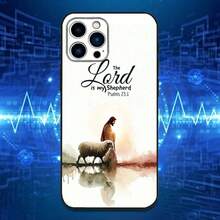 Funda de Teléfono con Verso Bíblico de Jesús Compatible con  16,15,14,13,12,11 Plus, Pro Max, XS, X, XR, SE, Mini, 8, 7, Funda Negra de Silicona Suave, Funda Compatible con  17, Funda  17 Pro, Funda  17 Pro Max - z3 - Ver 13