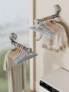 Regulowany wieszak na przyssawkę bez wiercenia, wieszak ścienny do domu i na balkon, teleskopowa konstrukcja z pokrętłem bezpieczeństwa, wielofunkcyjny wieszak, wieszak na ubrania montowany na ścianie, wieszak na suszarkę z przyssawką, wielofunkcyjny wieszak ścienny na balkon, przenośny, teleskopowy wieszak na ubrania, odpowiedni do domu i podróży