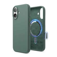 Elago High Quality Magnetic Liquid Silicone Case For IPhone 17, Compatible With MagSafe, Liquid Silicone Material, Protective Cover, Shockproof, Slim Phone, Fashion, Velvet - For Men, For Women, Luxury, Fashion, Minimalist - 午夜綠 - 查看 2