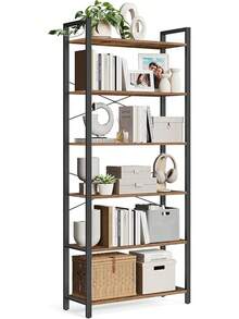Bücherregal - Vintagebraun + Schwarz - Übersicht 1