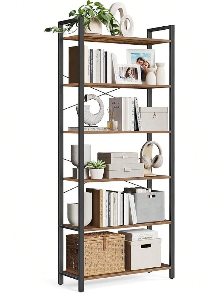 Bücherregal - Vintagebraun + Schwarz - Übersicht 1