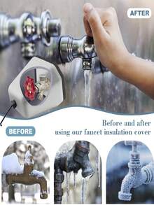 Outdoor Winter Foam Anti-Freezing And Anti-Icing Insulation Cover For Faucet Protection, 3 Piecesoutdoor Faucet Cover For Warmth Winter Warrior EPS Foam - Protect Your Outdoor Faucets From Freezing Temperatures. Outdoor Winter Foam Faucet Anti-Freezing Protective Cover, Anti-Icing Insulation Maintenance Tube Protective Sleeve For Warmth, Winter Faucet Protection, Preventing Faucets From Freezing, Winter Snow And Ice, Faucet Protective Cover