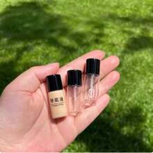 1, 2, 5pcs Refillable Foundation Bottle With Brush - 5ml Glass Mini Cosmetic Container - Portable Travel Size Lip Oil, Concealer, Essential Oil Refill Bottle, Suitable For Makeup, Skincare, Cosmetics - Clear - View 2