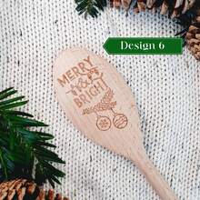 Christmas Spoon Design - Personalised Wooden Spoons, Named, Cracker, Reindeer, Name, Happy Holidays, Xmas Gift, Table Decoration