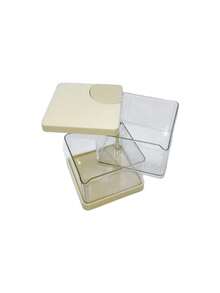 1pc Children's Room Rotating Desktop Storage Box, 2-Layer 3-Compartment Dust-Proof Hair Clip Organizer