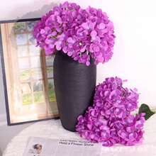 1pc Artificial Light Purple Hydrangea Flower, High-Quality Silk Flower Bouquet, Suitable For DIY Wedding Bouquet, Party, Home Living Room, Kitchen, Garden, Hotel, Office Decor, Halloween/Christmas/Thanksgiving Decoration, Autumn Home Garden Party Decor, DIY Arch Wreath Making, Girl Gift