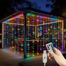 1 Confezione, Luci a tendina a LED, Luci a stringa alimentate tramite USB con 8 modalità, Decorazioni appese adatte per Natale, Ognissanti, San Valentino, Ramadan, Feste e Illuminazione per Festività