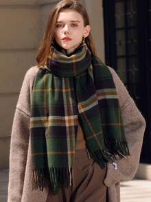 2025 New Arrival Cashmere Scarf Women Shawl Autumn Winter Plaid British Style Thick Warm Birthday Gift
