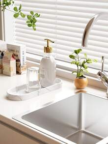 1/2 khay silicon hình oval dùng cho phòng tắm, khay đựng đồ trang sức bằng nhựa, khay trang trí phòng tắm, khay đựng trang sức phù hợp cho phòng tắm, phòng ngủ, dùng để cất giữ trang sức. - Nhiều màu - Xem 9