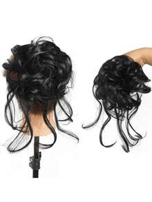 合成凌乱发髻发片卷发发髻接发带弹性接发发圈凌乱适合女性日常穿着和聚会 - 彩色 - 查看 20