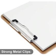 1 件木质剪贴板，信纸尺寸硬纸板剪贴板 8.5x11 适用于教室，A4 标准尺寸 8.9 英寸 X 12.4 英寸，带低调夹子，办公室和学校用品 - 棕色 - 查看 4